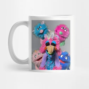 Pink and Blue Puppets Mug